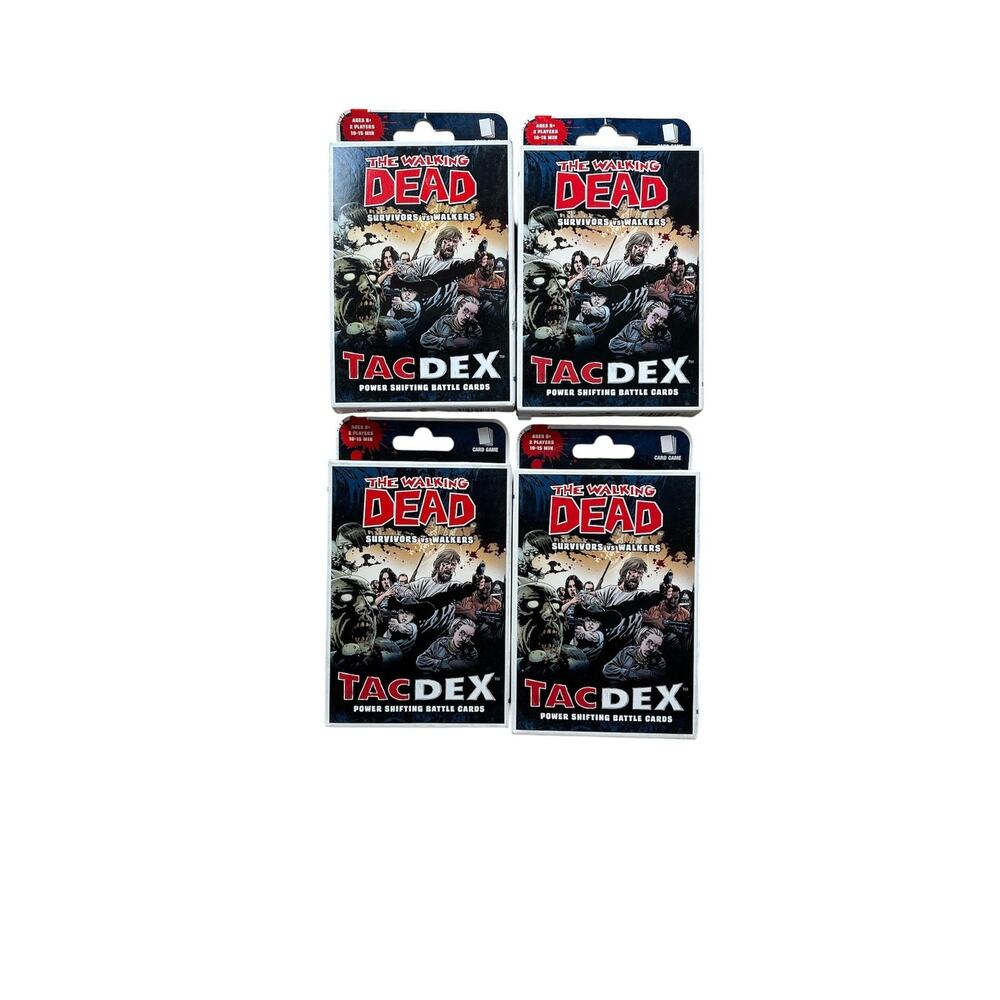USAopoly The Walking Dead TacDex Card Game Lot 4 Survivors Vs Walkers 2014 8+